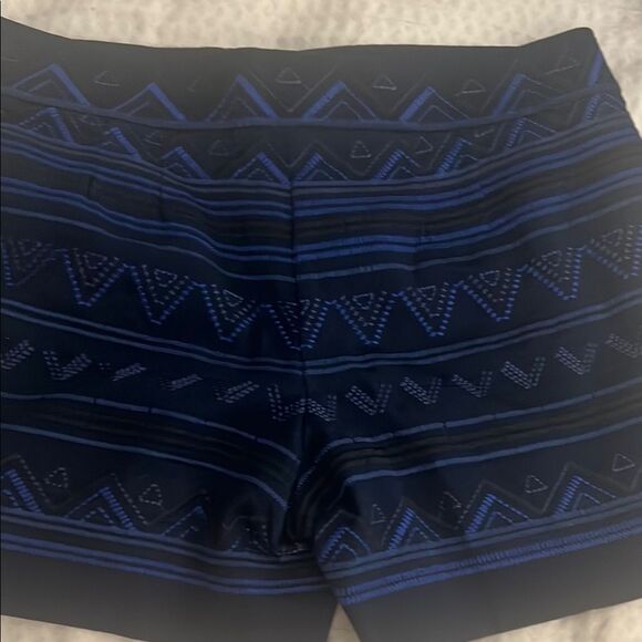 White House Black Market High Waist Navy Blue Embroidered Shorts - Picture 6 of 7